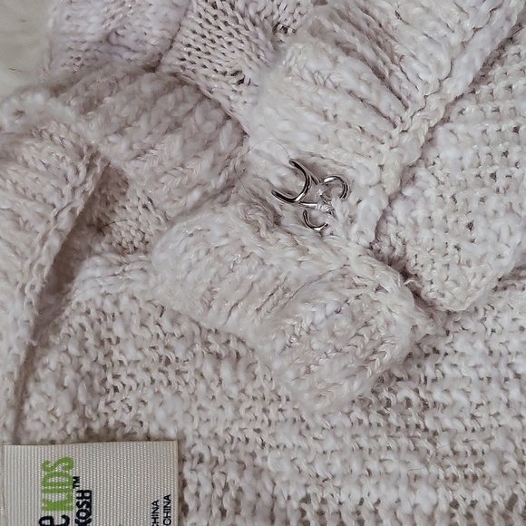OSH KOSH Girl's cream color soft sweater cape size 5T - Picture 5 of 6
